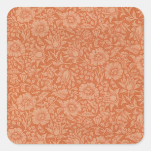 William Morris Mallow Blommigt Tapet Design Fyrkantigt Klistermärke