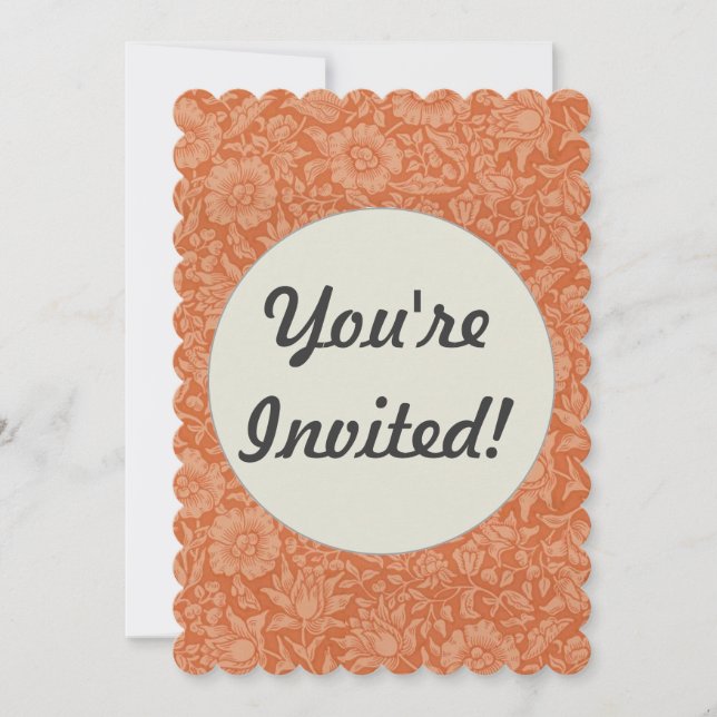 William Morris Mallow Blommigt Tapet Design Inbjudningar (Framsida)