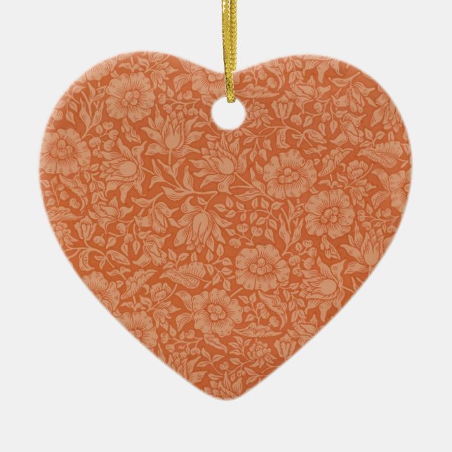 William Morris Mallow Blommigt Tapet Design Julgransprydnad Keramik (Framsidan)