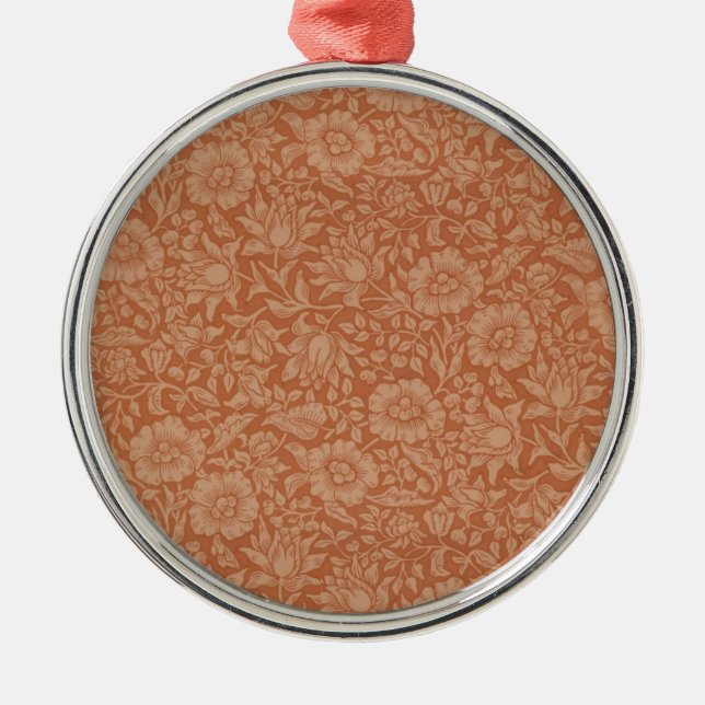 William Morris Mallow Blommigt Tapet Design Julgransprydnad Metall (Framsidan)