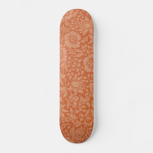 William Morris Mallow Blommigt Tapet Design Mini Skateboard Bräda 18,5 Cm (Framsida)