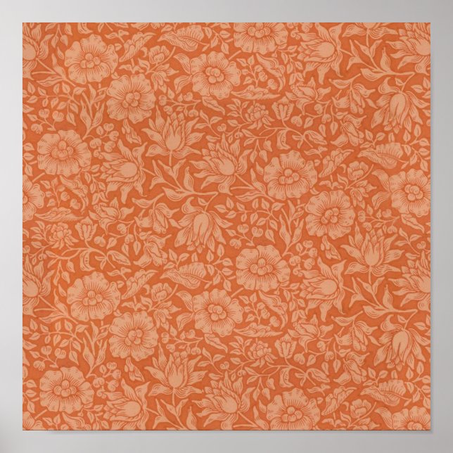 William Morris Mallow Blommigt Tapet Design Poster (Framsidan)