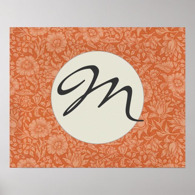 William Morris Mallow Blommigt Tapet Design Poster (Framsidan)