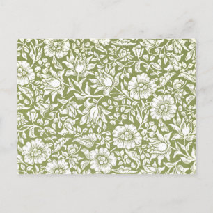 William Morris Mallow Grönt Mönster Vykort