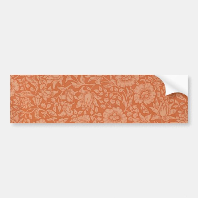 William Morris Mallow-mönster: Terrakotta Blommor Bildekal (Framsidan)