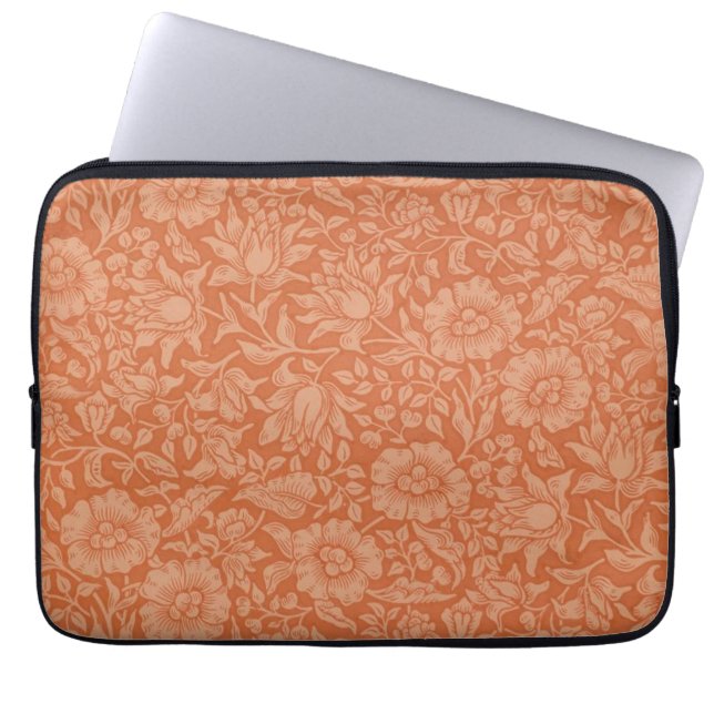 William Morris Mallow-mönster: Terrakotta Blommor Laptop Fodral (Framsidan)