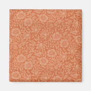 William Morris Mallow-mönster: Terrakotta Blommor Magnet