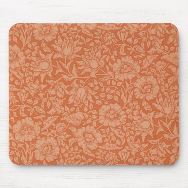William Morris Mallow-mönster: Terrakotta Blommor Musmatta (Framsidan)