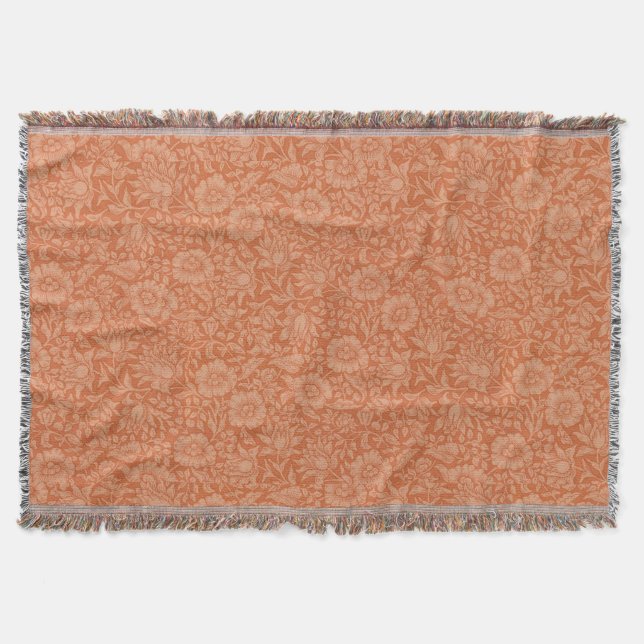 William Morris Mallow-mönster: Terrakotta Blommor Mysfilt (Framsidan)