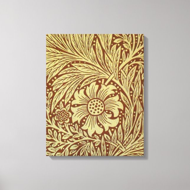 William Morris Marigold Antik Blommönster Canvastryck (Framsida)