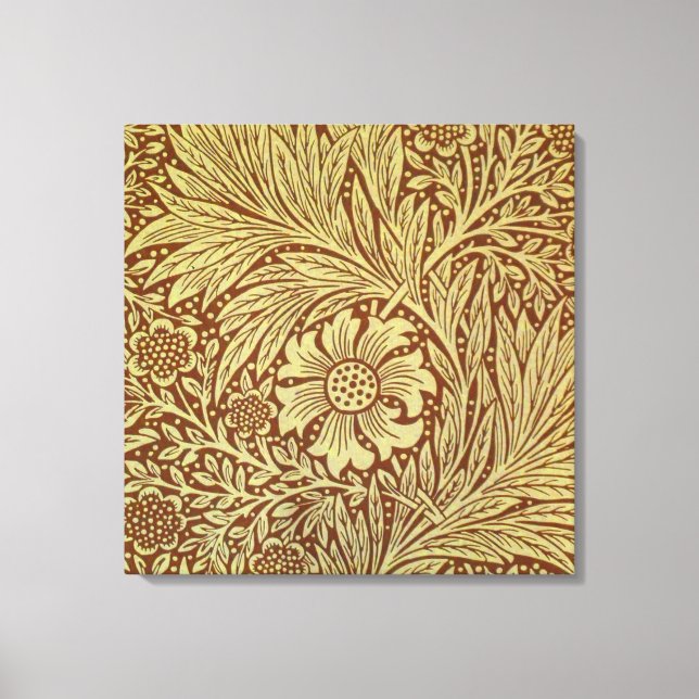 William Morris Marigold Antik Blommönster Canvastryck (Framsida)