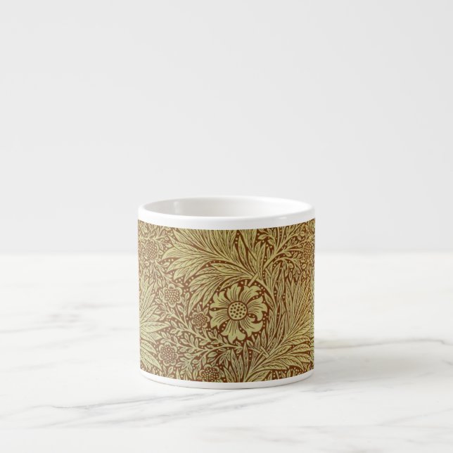 William Morris Marigold Antik Blommönster Espressomugg (Framsidan)