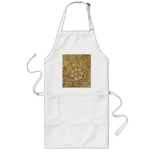 William Morris Marigold Antik Blommönster Långt Förkläde