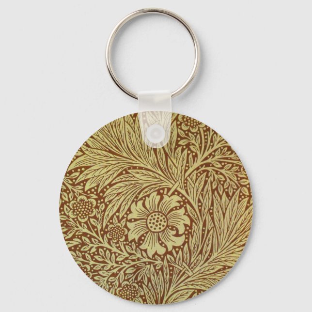 William Morris Marigold Antik Blommönster Nyckelring (Framsida)