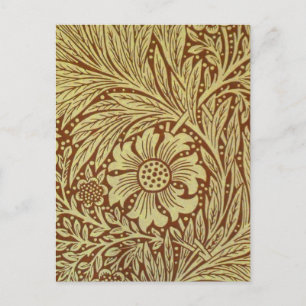 William Morris Marigold Antik Blommönster Vykort