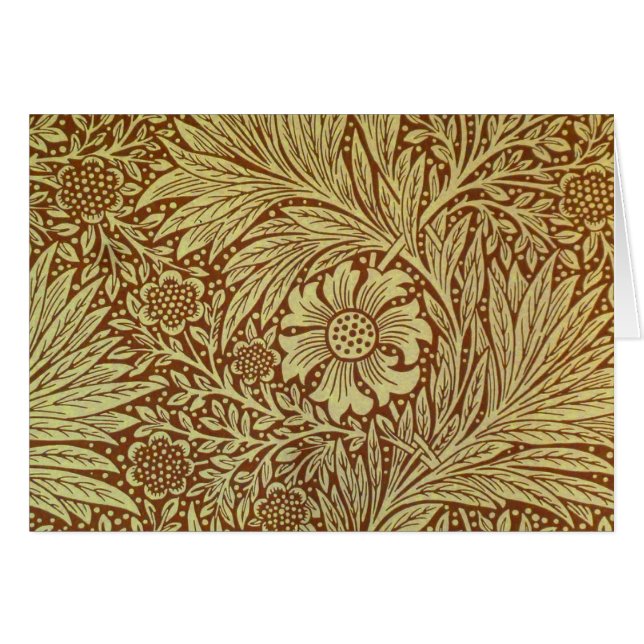 William Morris Marigold Antique Flower Mönster Hälsningskort (Framsidan Horizontal)