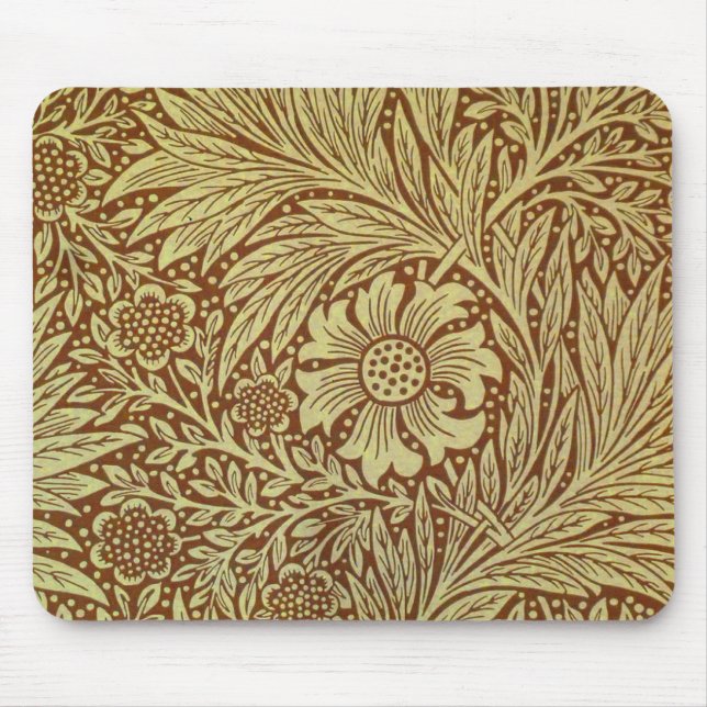 William Morris Marigold Antique Flower Mönster Musmatta (Framsidan)