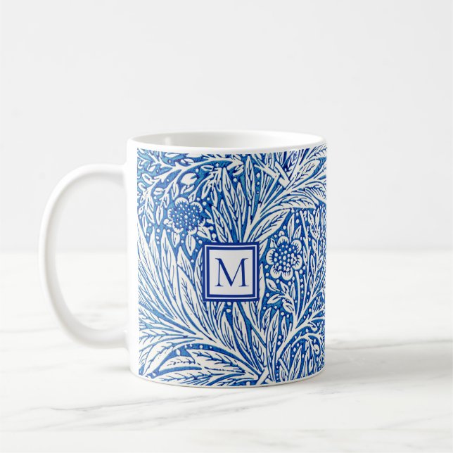 William Morris Marigold Blue Monogram Kaffemugg (Vänster)