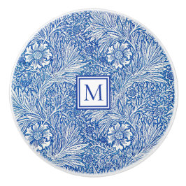 William Morris Marigold Blue Monogram Knopp