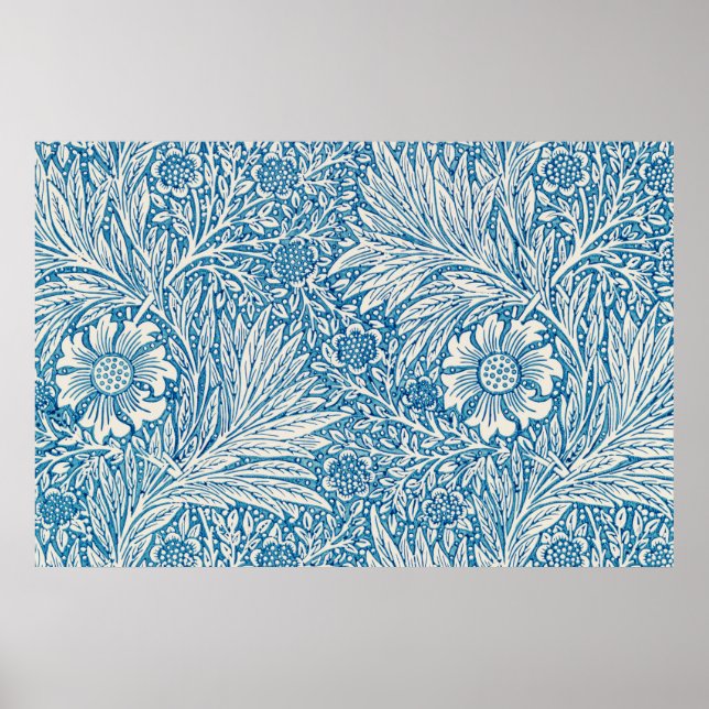 William Morris marigold blue mönster Poster (Framsidan)