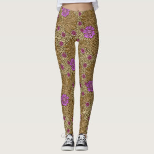 William Morris Marigold, Brown, Beige och Violet Leggings