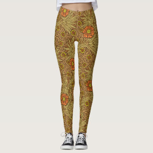 William Morris Marigold, Copper Brown och Orange Leggings