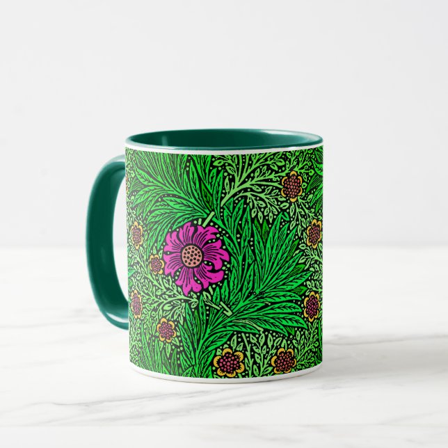 William Morris Marigold, Emerald Grönt & Fuchsia Mugg (Framsida vänster)