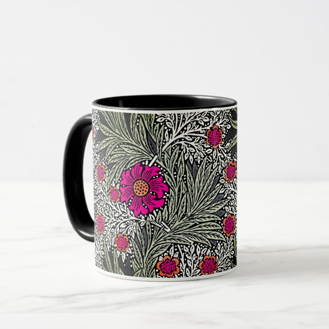 William Morris Marigold, Grått / Grått, och Fuchsi Mugg (Framsida vänster)