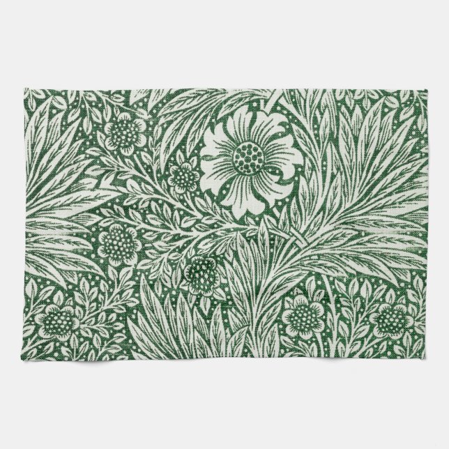 william morris marigold grön blom- kökshandduk (Horisontell)