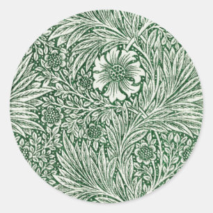 william morris marigold grön blom- runt klistermärke