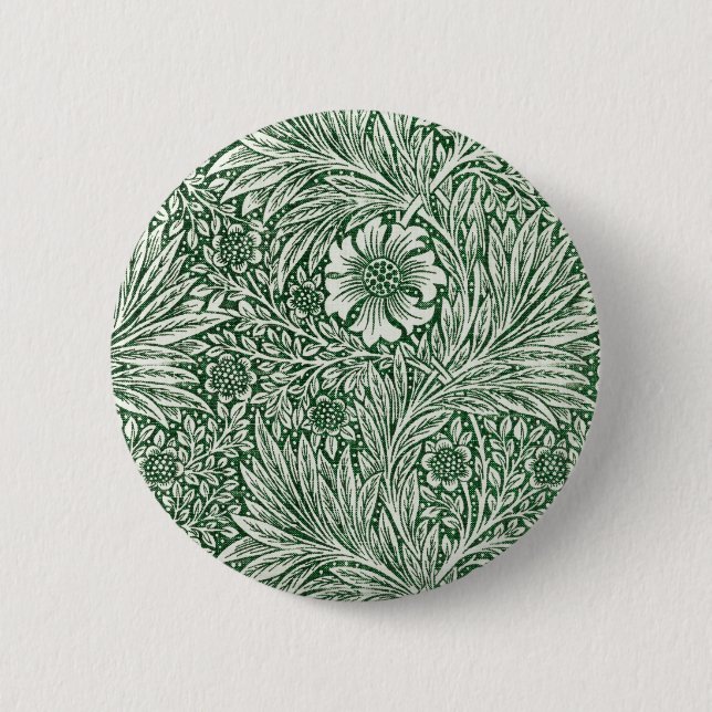 william morris marigold grön blomster blomma knapp (Framsida)