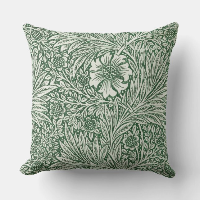 william morris marigold grön blomster blomma kudde (Framsida)
