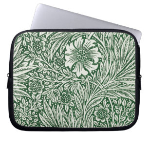 william morris marigold grön blomster blomma laptop fodral