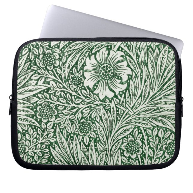 william morris marigold grön blomster blomma laptop fodral (Framsidan)