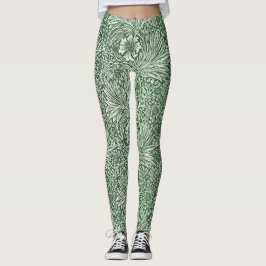 william morris marigold grön blomster blomma leggings