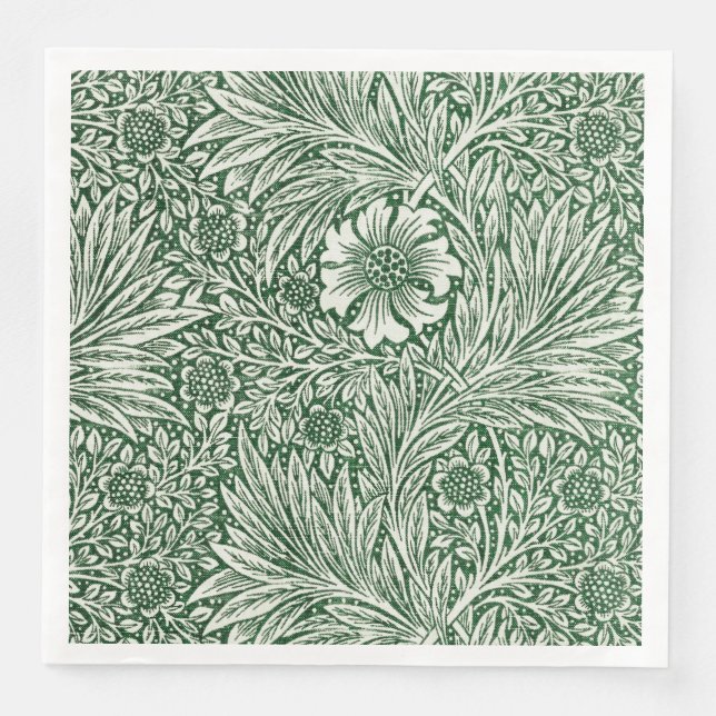 william morris marigold grön blomster blomma pappersservett (Framsida)