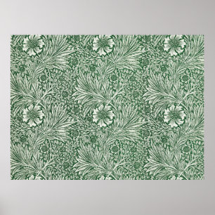 william morris marigold grön blomvägg poster