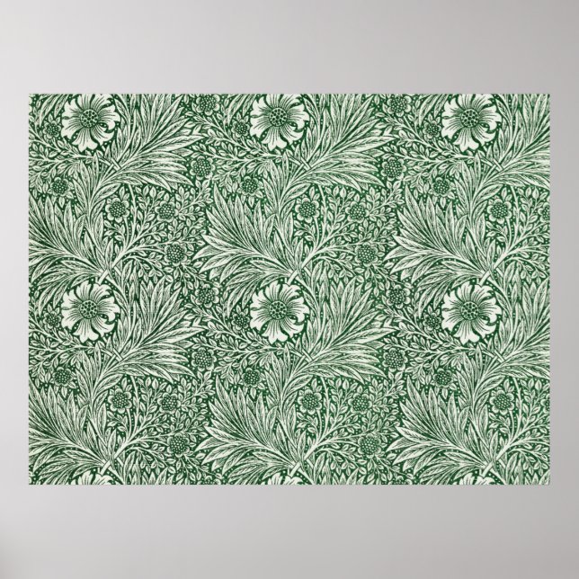 william morris marigold grön blomvägg poster (Framsidan)