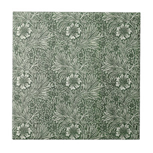 William * Morris Marigold Grönt and White Kakelplatta