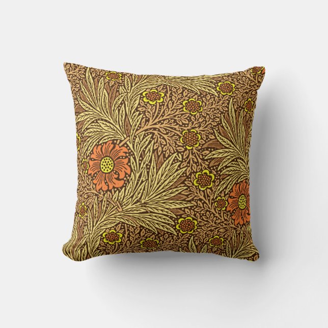 William Morris Marigold, Kopparbrun och Orange Kudde (Framsida)
