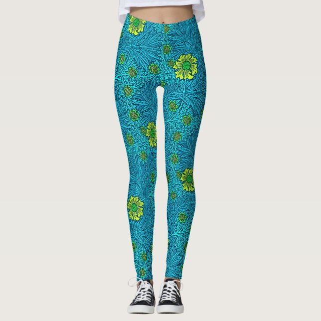 William Morris Marigold, Turcos & Cobalt Blue Leggings (Framsida)