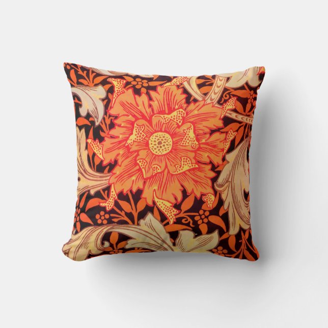 William Morris Marigold Vintage Blommigt Kudde (Framsida)