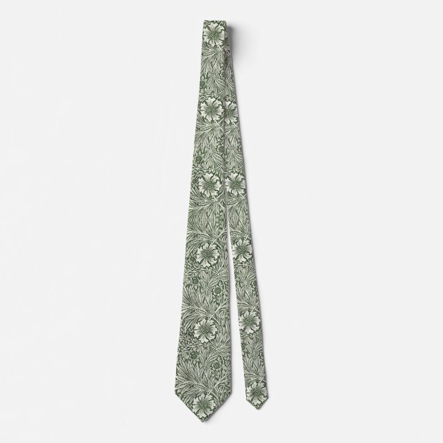 William Morris Marigold Vintage Grön Blommig Slips (Framsida)