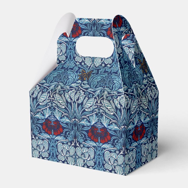 William Morris Marinblå Tulpan Ros Tapet Presentaskar (Framsidan Sidan)