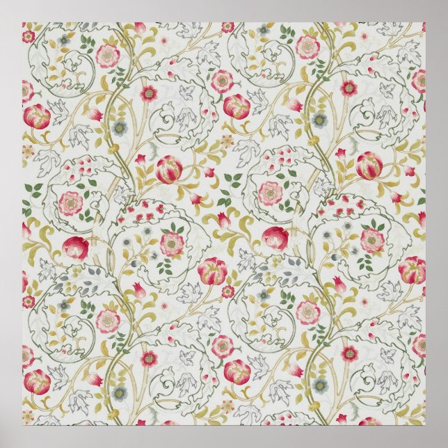 William Morris - Mary Isabel Embroidery Design Poster (Framsidan)