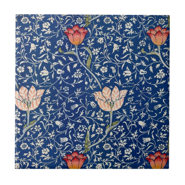 William Morris Medway Blue Blommigt Kakelplatta (Framsidan)