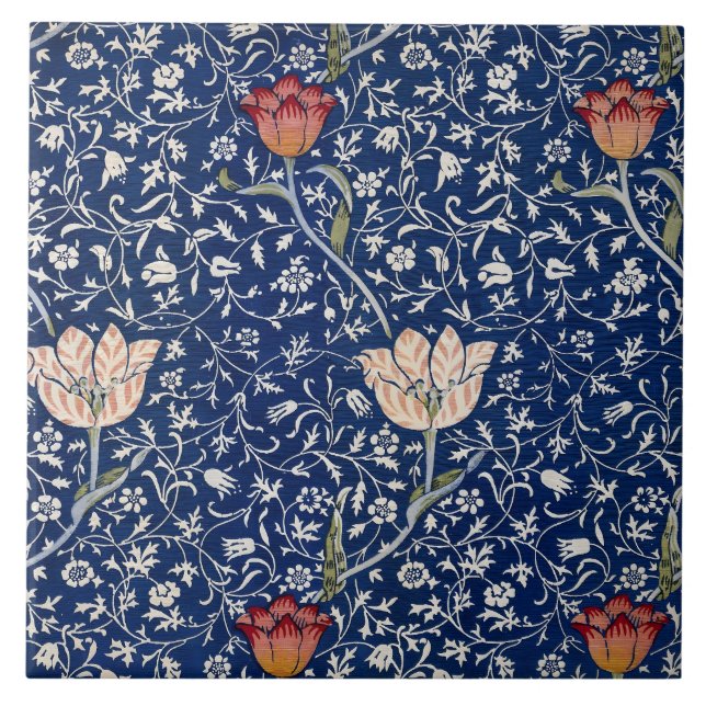 William Morris Medway Blue Blommigt Kakelplatta (Framsidan)