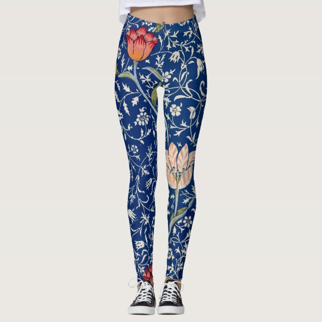 William Morris Medway Blue Blommigt Leggings (Framsida)