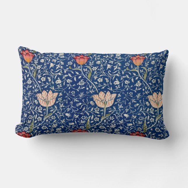 William Morris Medway Blue Blommigt Lumbarkudde (Framsida)