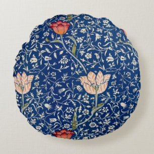 William Morris Medway Blue Blommigt Rund Kudde